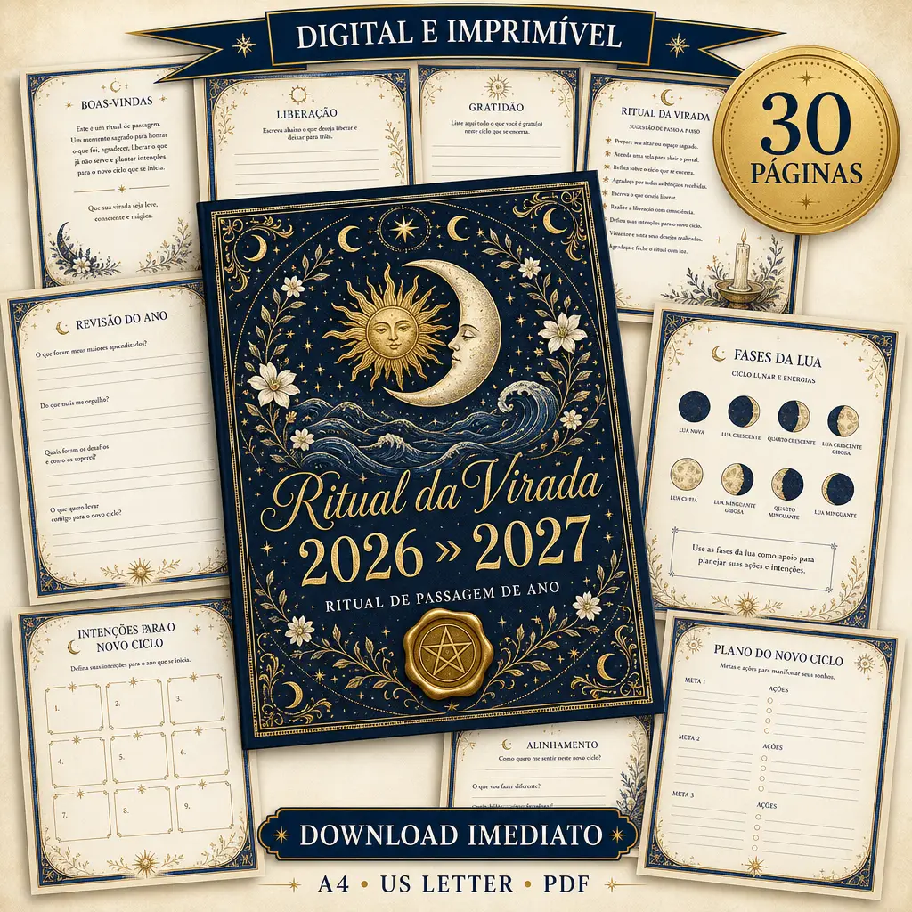 Mockup do Ritual da Virada 2026 para 2027